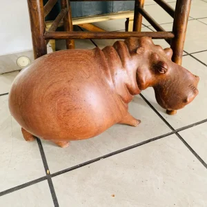 Large Wooden Hippo Ornament