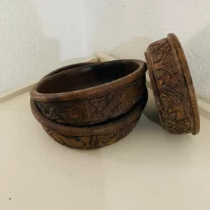 Wooden Decorative Bowls - Set of 3