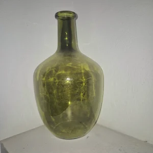 Green Decorative Glass Bottle - Medium